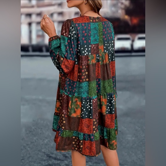 🌟HOST PICK🌟NWT-Plus Size Patchwork Boho Dress - Picture 4 of 4